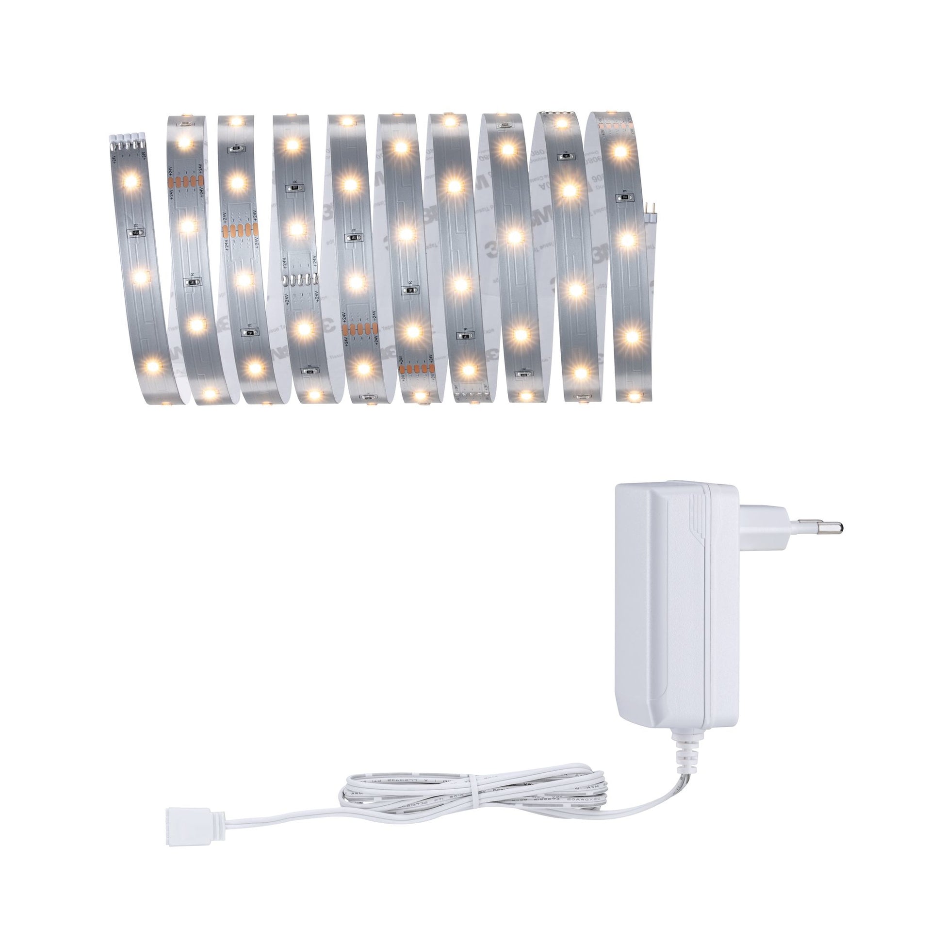 Paulmann LED-Strip MaxLED 250 – Set, 3 m, 900 lm, 12 W, 2700 K, dimmbar, weiss, inkl. Netzteil