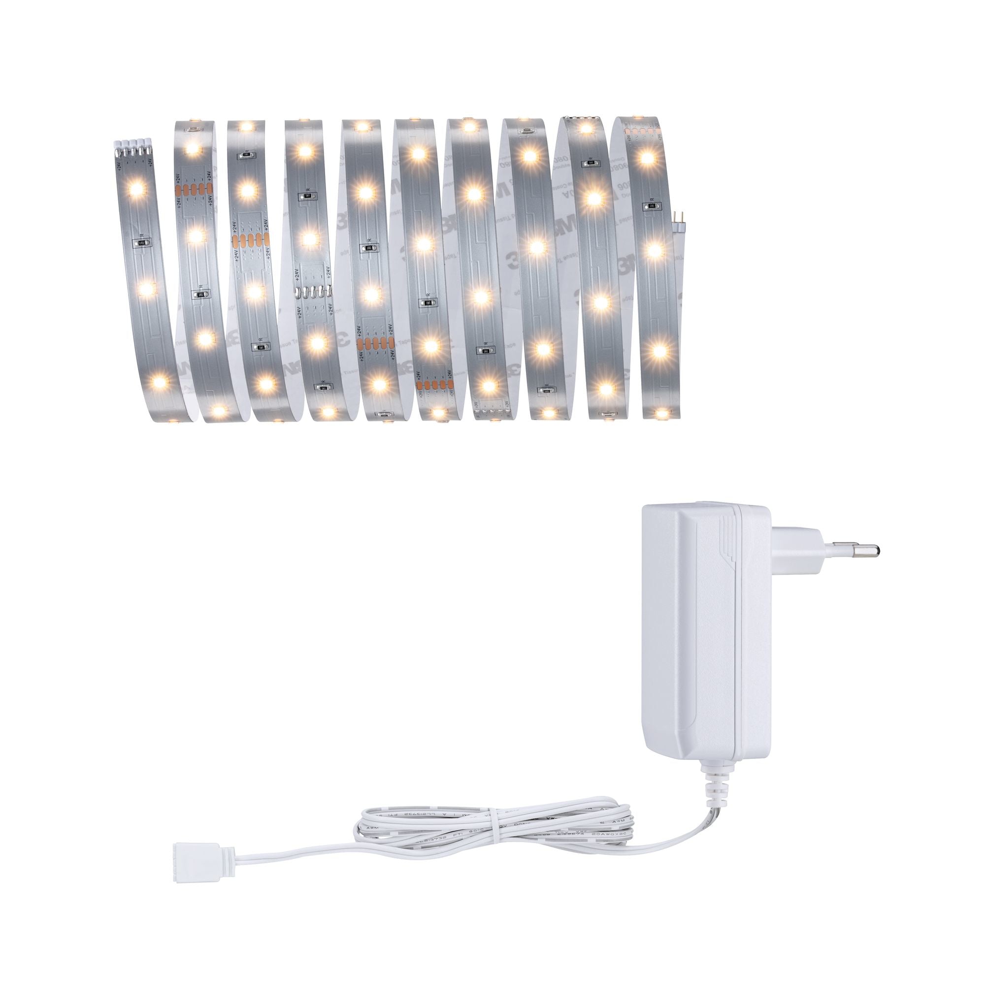 Paulmann LED-Strip MaxLED 250 – Set, 3 m, 900 lm, 12 W, 2700 K, dimmbar, weiss, inkl. Netzteil