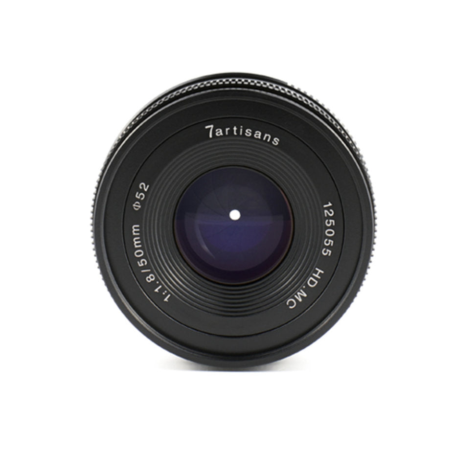 7Artisans A703B Objektiv – 50 mm f/1.8 – für Fujifilm X – Manuell, Schwarz, 52 mm Filter