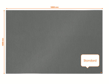 Nobo Pinnwand – Filz, Alurahmen – 180 × 120 cm, Grau, Impression Pro, für InvisaMount-Montagesystem