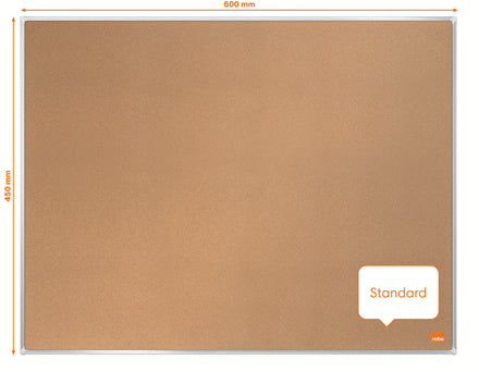 Nobo Korktafel Impression Pro – 58,6 × 42,9 cm – braun, Alurahmen