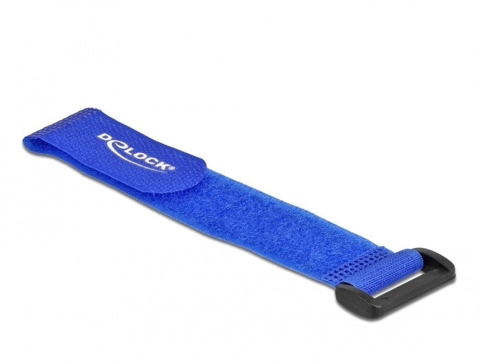 DeLOCK Klettkabelbinder, 190×25 mm, 5er-Pack – Blau