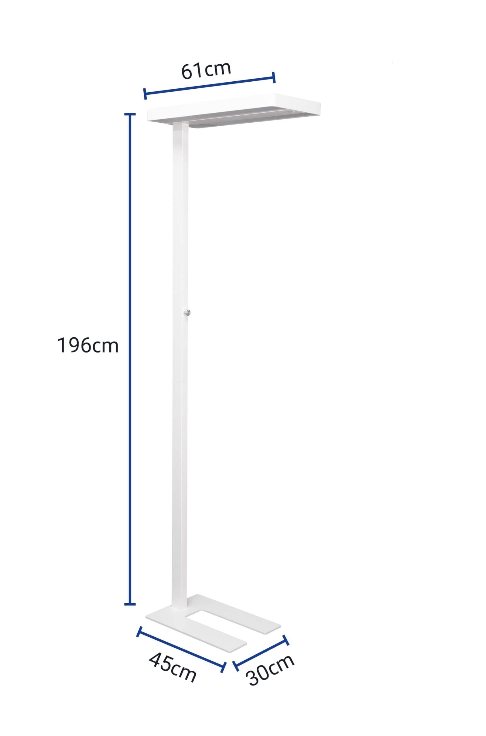 MAUL Stehleuchte LED – Bewegungssensor, Tageslichtsensor, dimmbar – 4000 K – 13’060 lm – weiss, 196 cm