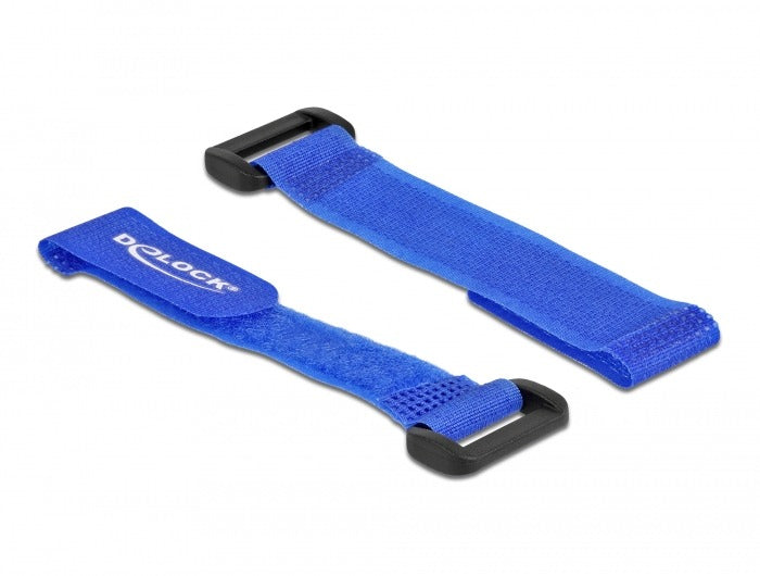 DeLOCK Klett-Kabelbinder 150 × 20 mm, Blau, 5 Stk.