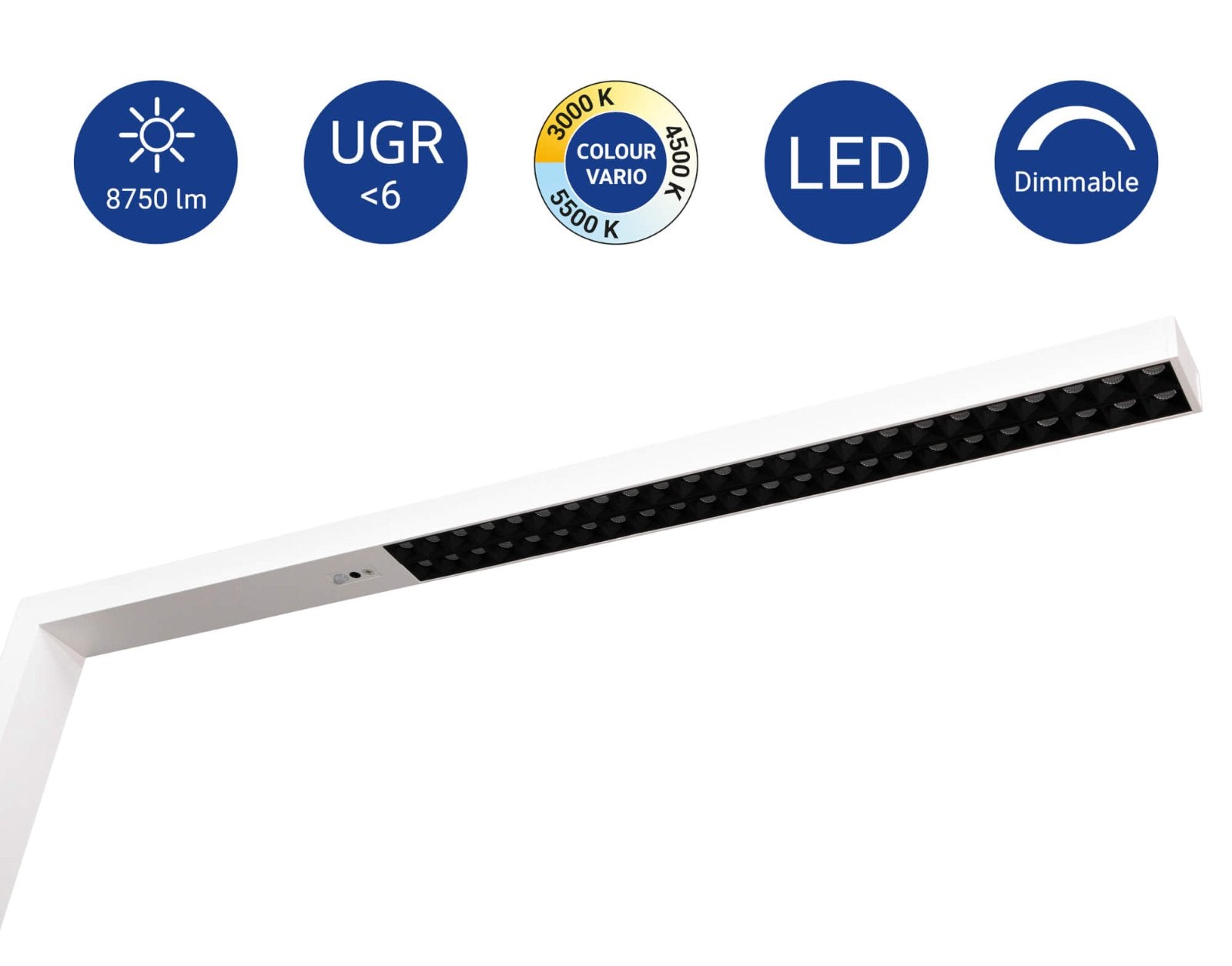 MAUL Stehleuchte LED MAULsirius – Bewegungs- und Tageslichtsensor, stufenlos dimmbar