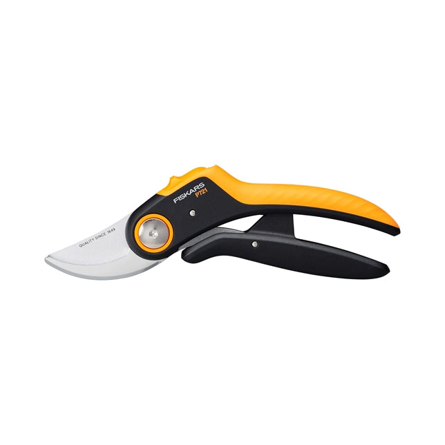 Fiskars Plus PowerLever P721 – Gartenschere 24 mm Schnittbreite, Sicherheitssperre, Schwarz/Orange