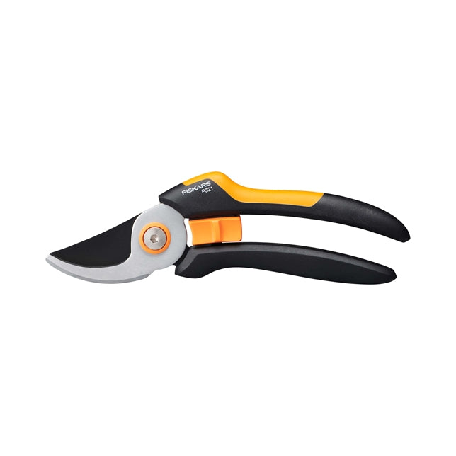 Fiskars Solid M P321 – Gartenschere Schnittbreite 20 mm, Kunststoffgriff, Bypass, Schwarz, Orange