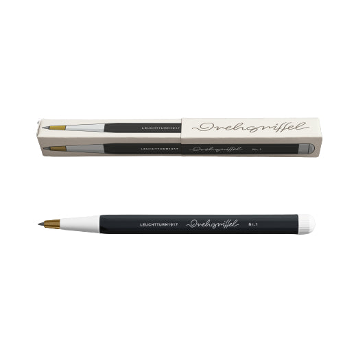 Leuchtturm Gelschreiber, Druckmechanik – Schwarz, Spitze 0,5 mm, dokumentenecht, nachfüllbar, 1 Stk.