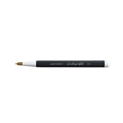Leuchtturm Gelschreiber, Druckmechanik – Schwarz, Spitze 0,5 mm, dokumentenecht, nachfüllbar, 1 Stk.