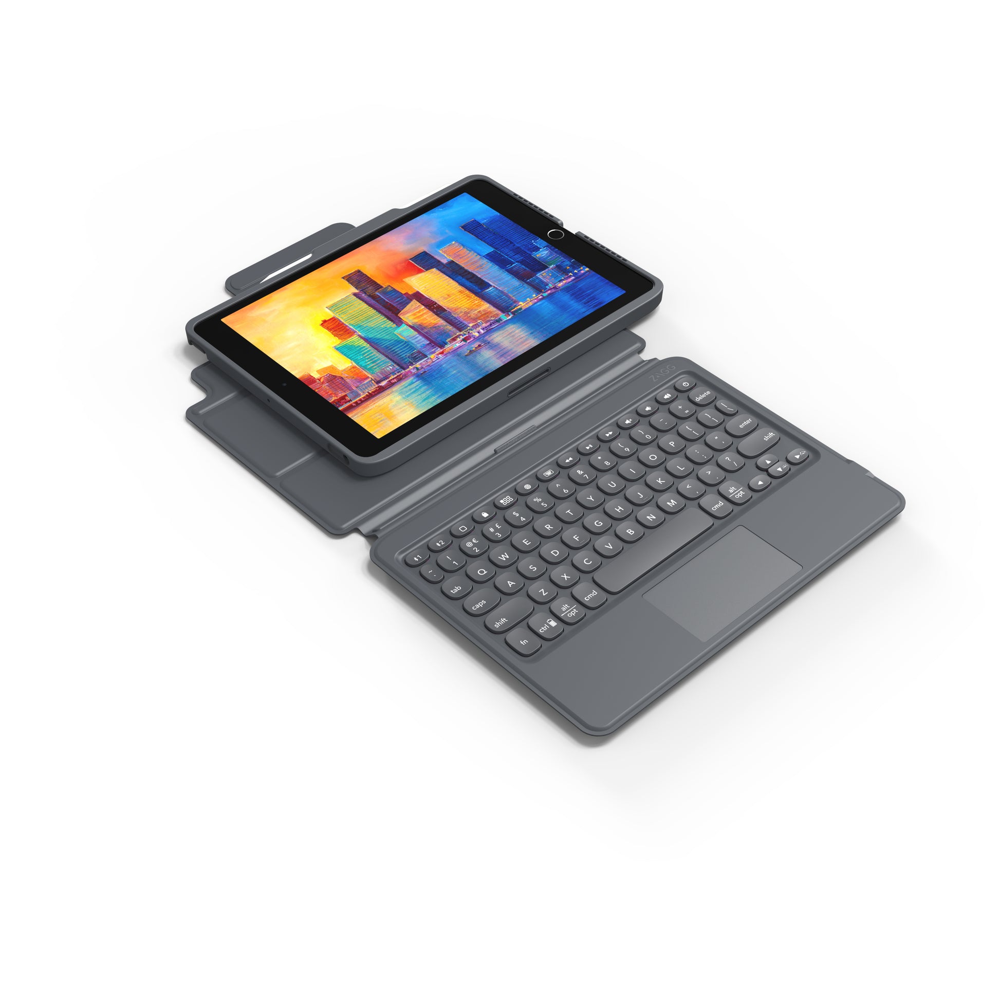 ZAGG KBD Pro Keys – Tastatur, UK-Layout (EN), mit Touchpad, Schwarz/Grau – für Apple iPad 10,2"