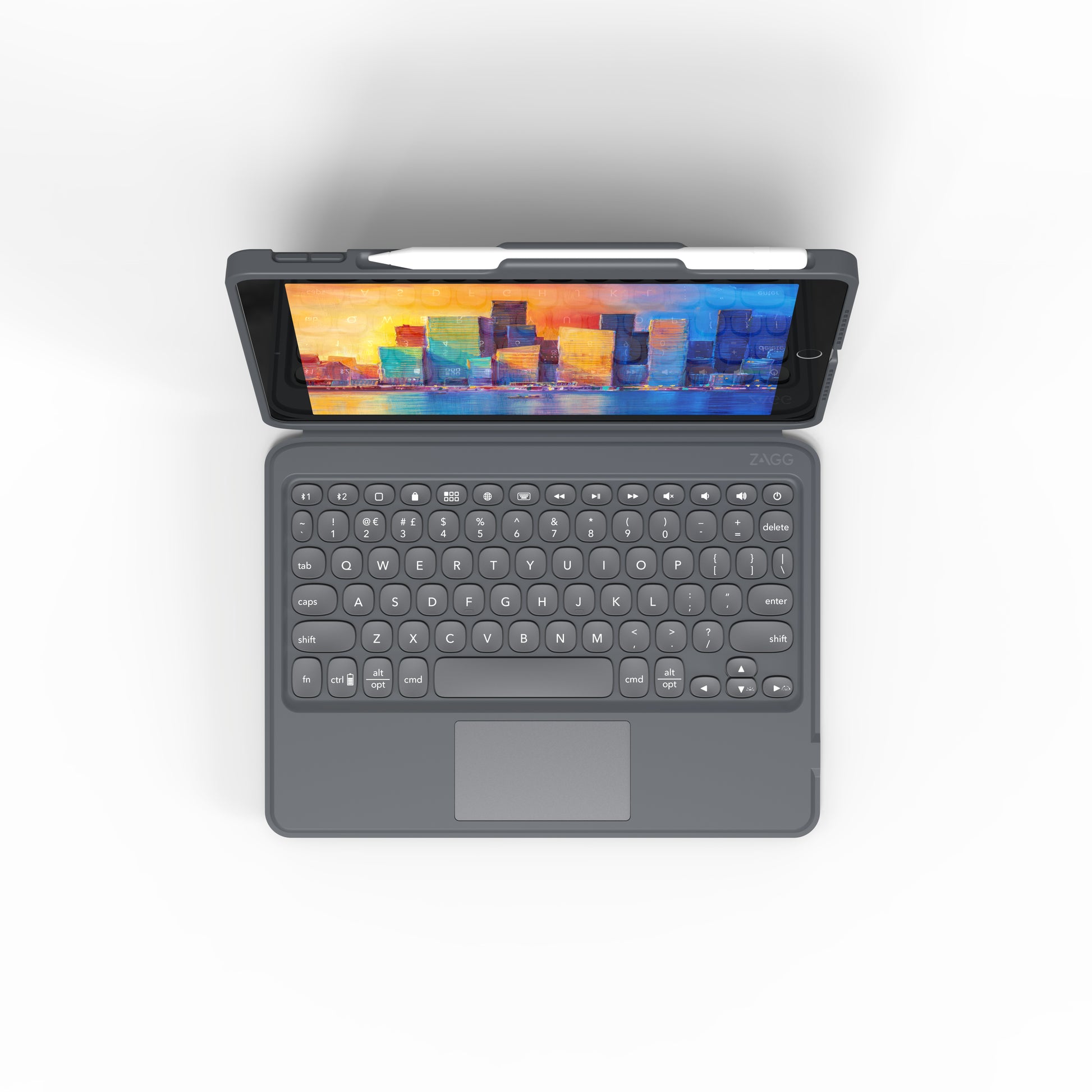 ZAGG KBD Pro Keys – Tastatur, Nordic-Layout, mit Touchpad, Schwarz/Grau – für Apple iPad 10,2"
