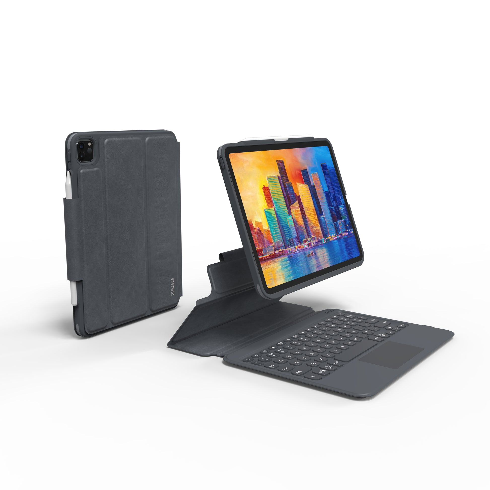 ZAGG KBD PRO KEYS – Tastatur, Arabisches Layout (AR), mit Touchpad, Schwarz/Grau – für Apple iPad 10,9"