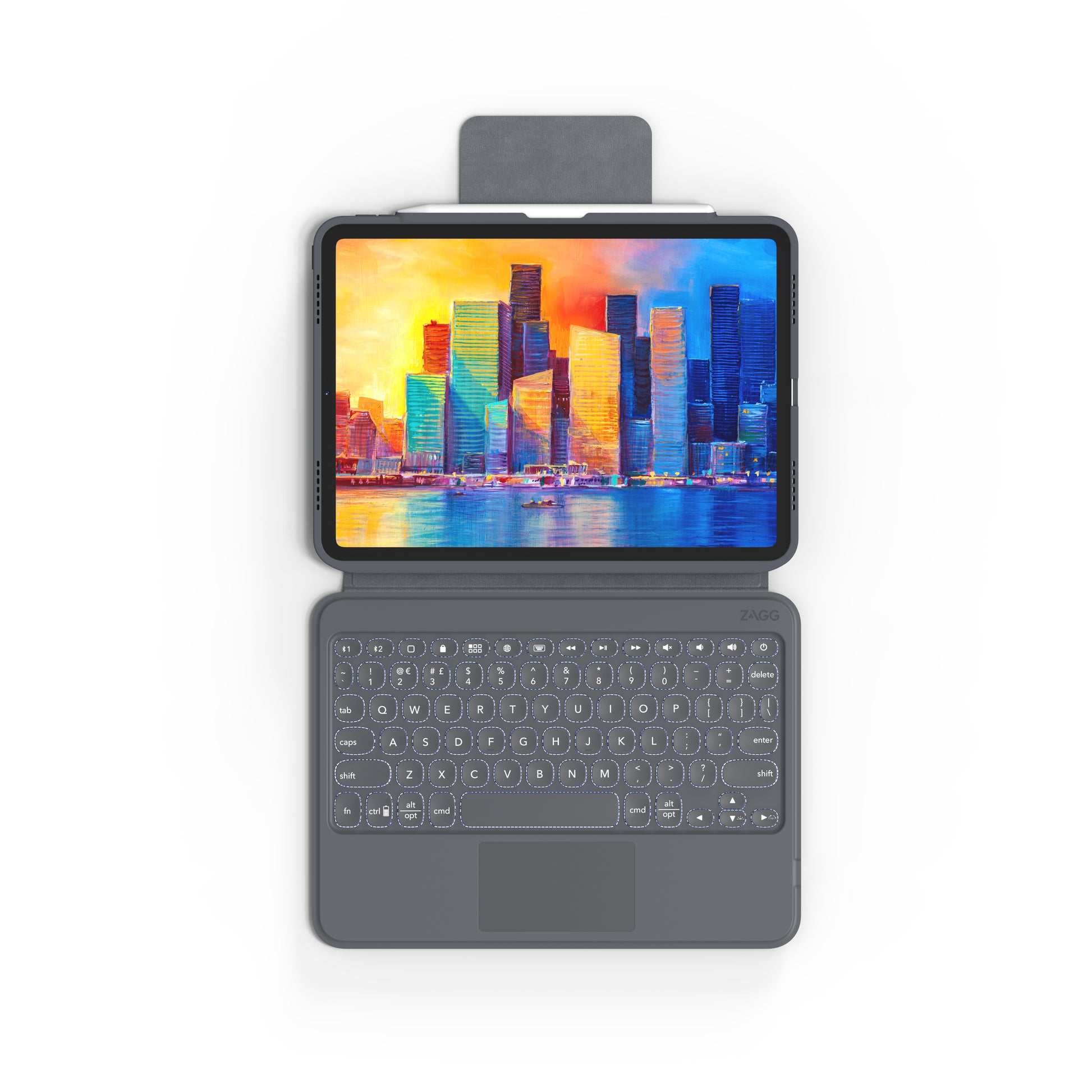 ZAGG KBD PRO KEYS – Tastatur mit Touchpad, Schwarz/Grau – für Apple iPad 10,9"