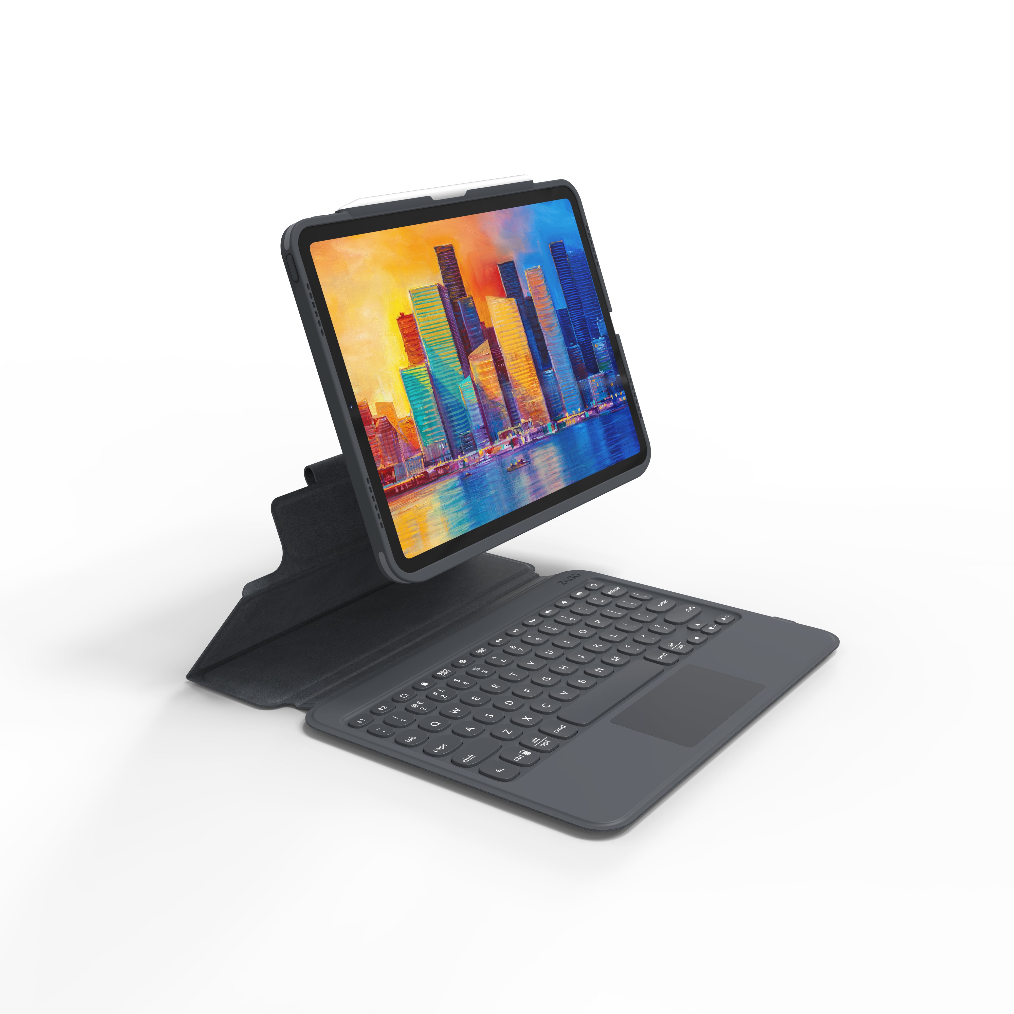 ZAGG KBD PRO KEYS – Tastatur, Arabisches Layout (AR), mit Touchpad, Schwarz/Grau – für Apple iPad 10,9"
