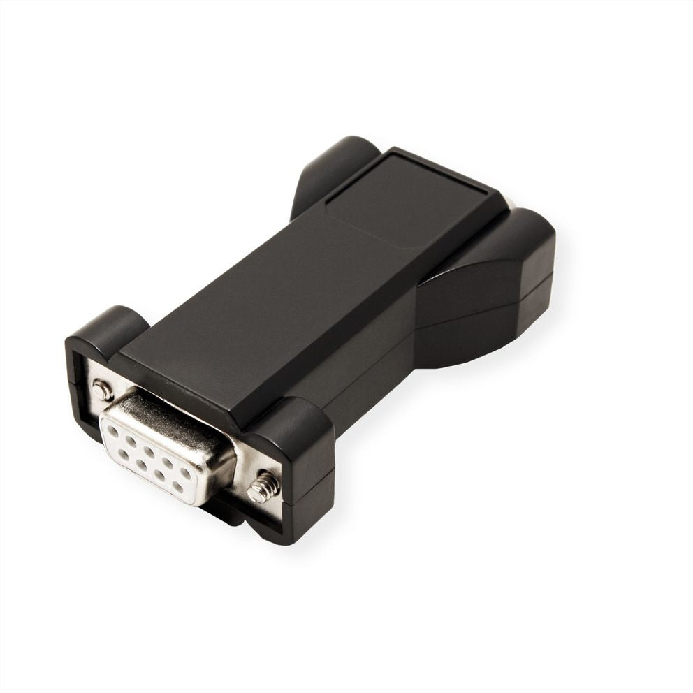 VALUE 12.99.1016 RS-232 Optokoppler DB9 Stecker zu DB9 Buchse – Goldkontakte, ABS-Gehäuse, Schwarz