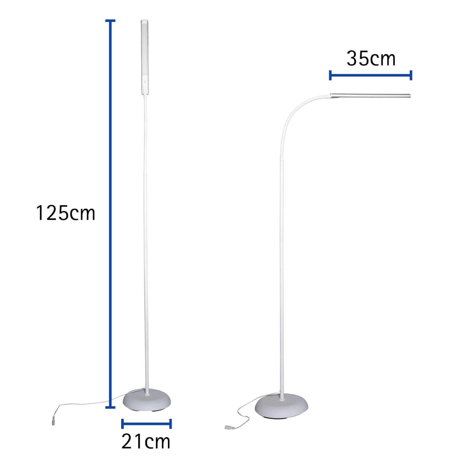 MAUL LED-Stehleuchte – 4-stufig dimmbar – 3000 K – 726 lm 7 W – Weiss