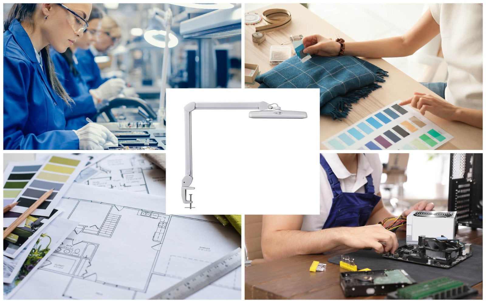 MAUL LED Tischleuchte intro – Klemmfuss, dimmbar – 6500 K – 1'449 lm 11 W – Weiss