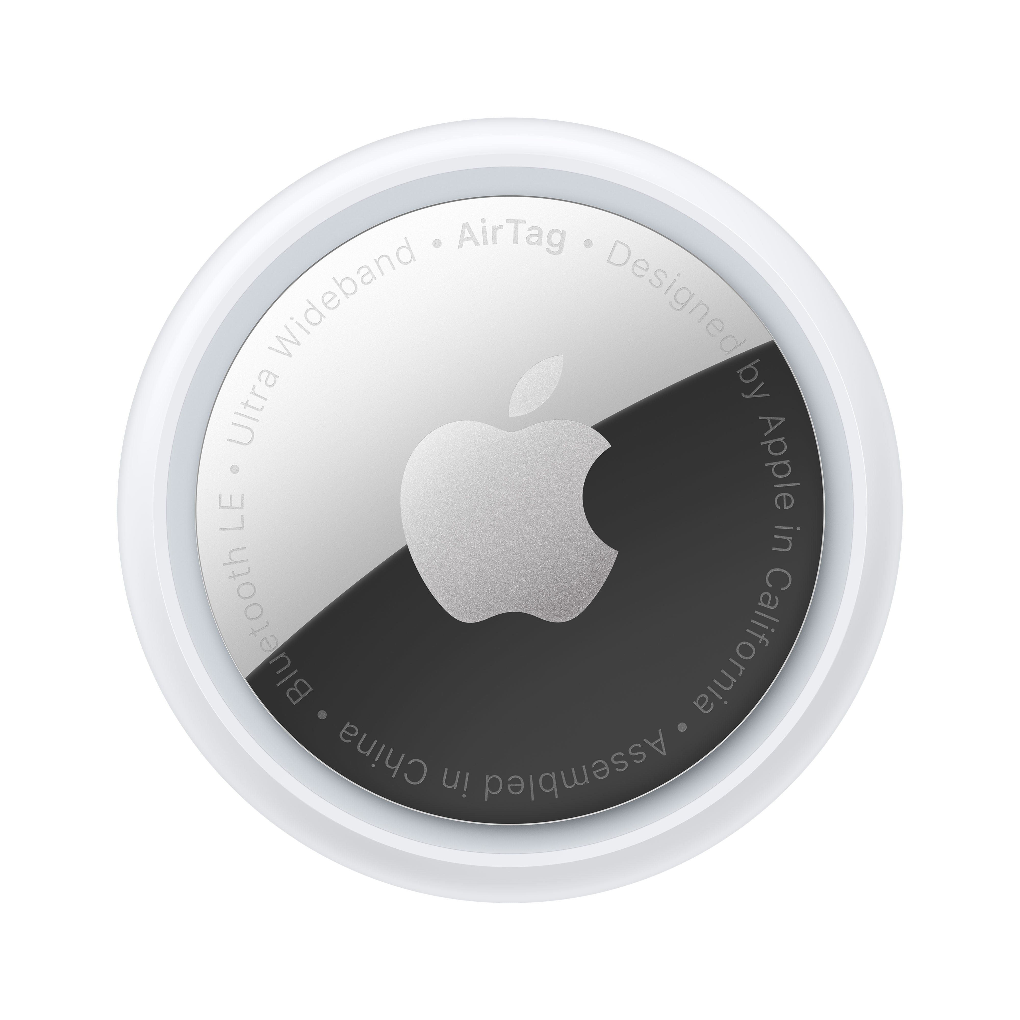 Apple AirTag – Bluetooth-Tracker – für Apple Wo ist? – IP67 – 4er Pack – Silber/Weiss