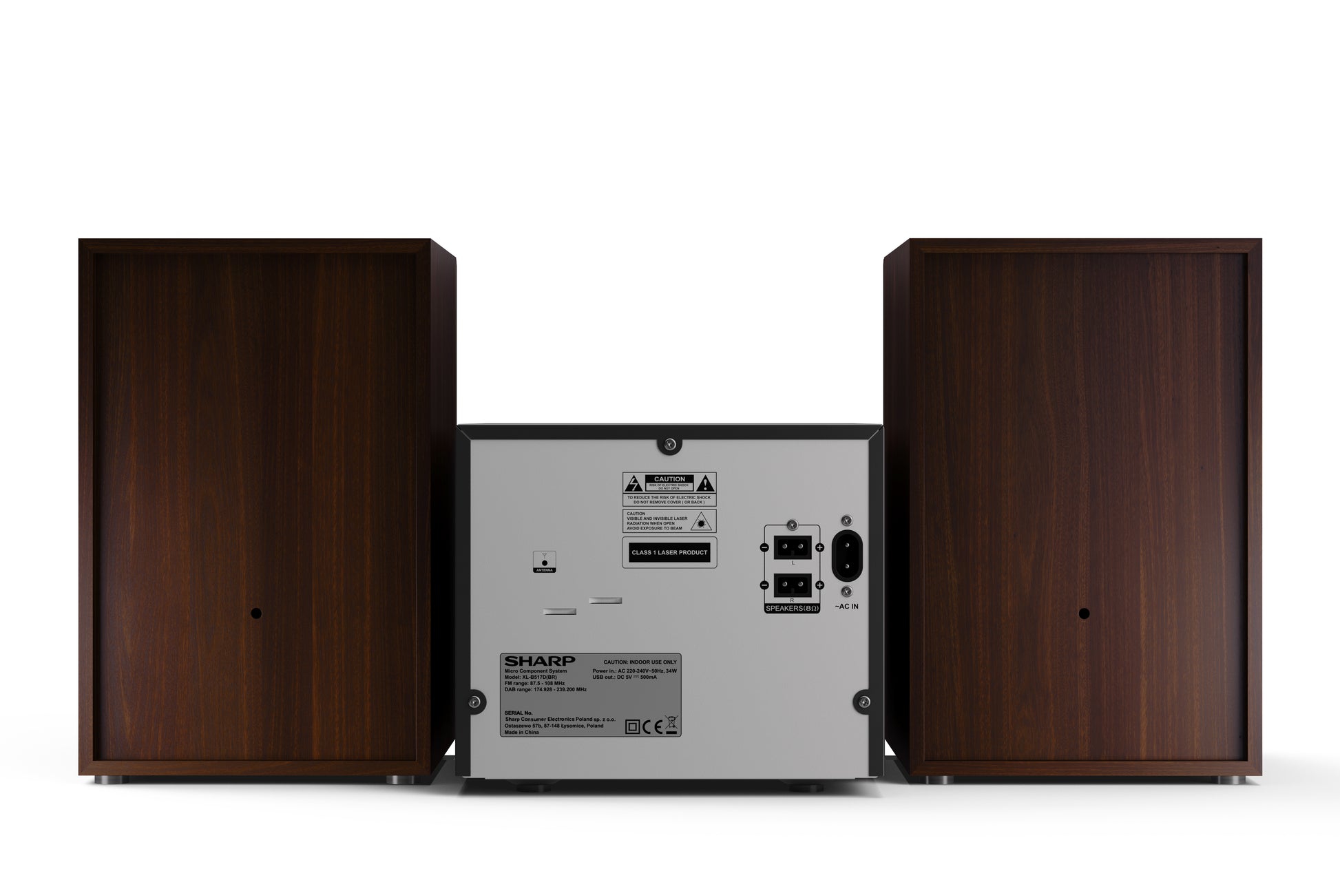 Sharp XL-B517D – Micro HiFi-Anlage, DAB+/FM, CD, Bluetooth, 45 W – Braun