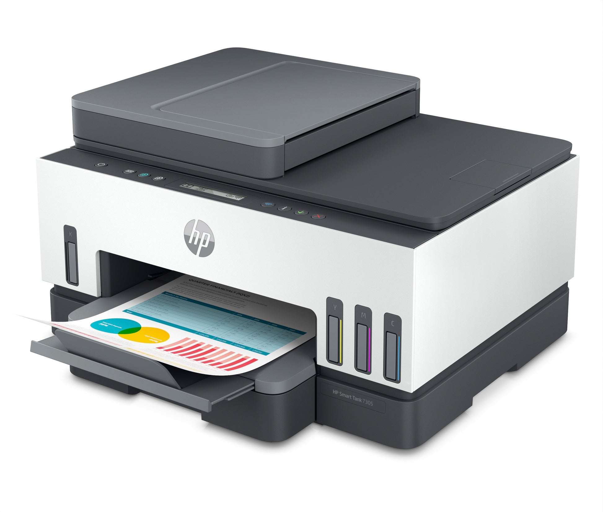 HP Smart Tank 7305 – Farbtintenstrahl-Multifunktionsdrucker, A4, 3-in-1, Duplex, ADF, WLAN/LAN, AirPrint