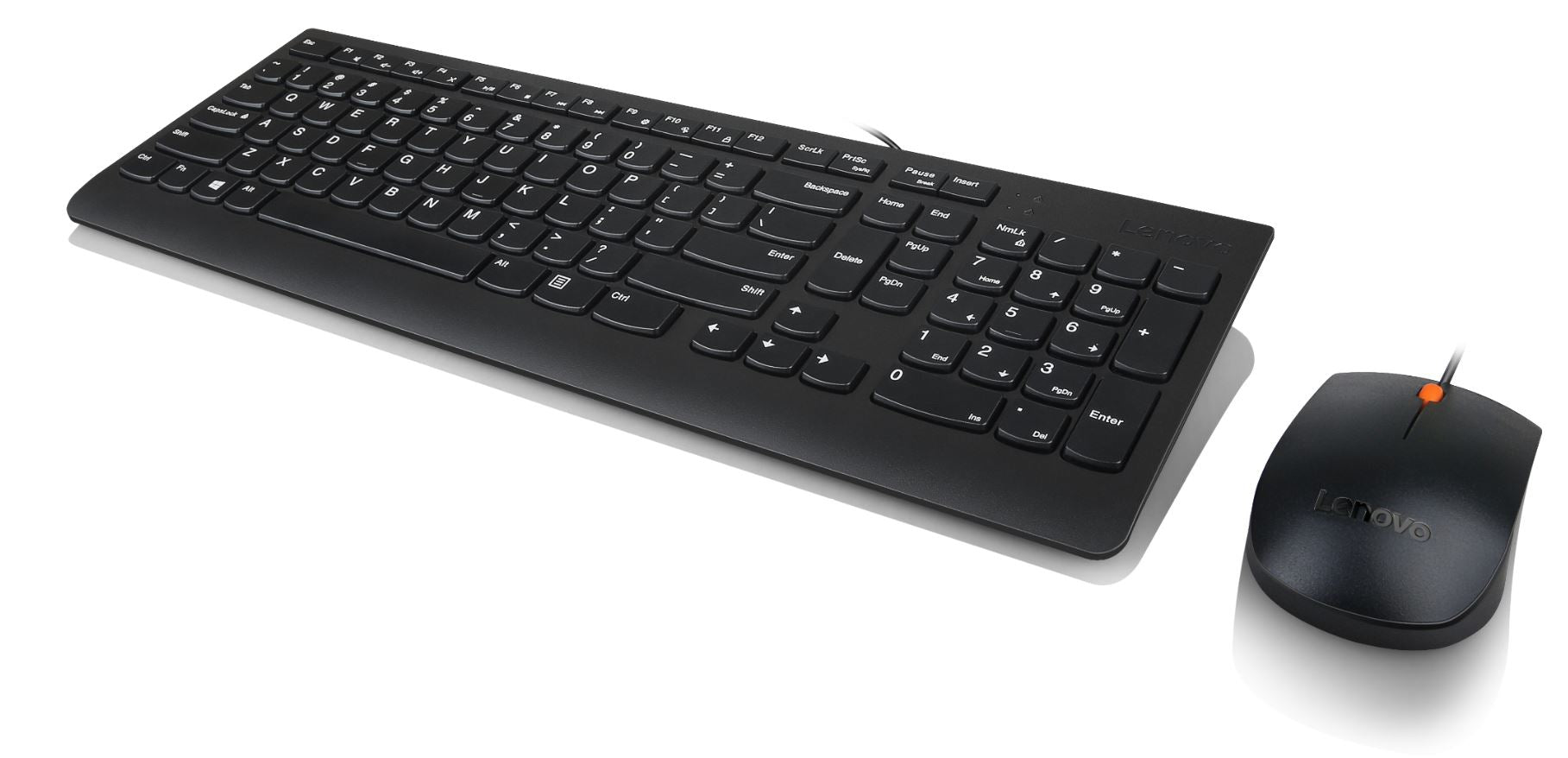 Lenovo 300 USB Combo – Tastatur- und Maus-Set – QWERTZ (CH) – USB (kabelgebunden), Full-Size, Mechanisch, Schwarz