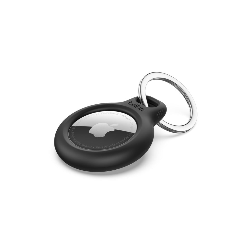Belkin Schlüsselanhänger – schwarz, mit Ring, 4 Stk. – für Apple AirTag