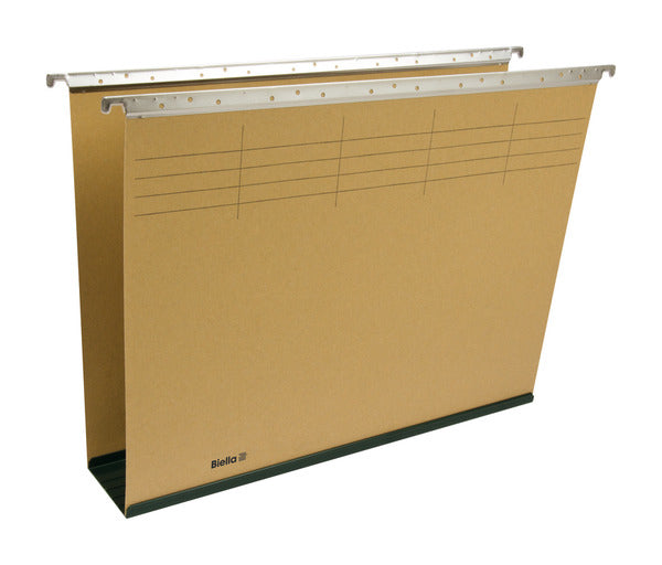 Biella Hängeordner für A4 – Karton, Olivgrün, 320 × 250 mm, mit Vordruck