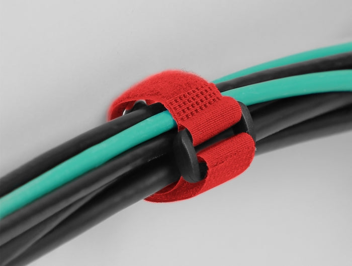 DeLOCK Klettkabelbinder, 38 mm × 0,28 m, Rot, 3 Stück