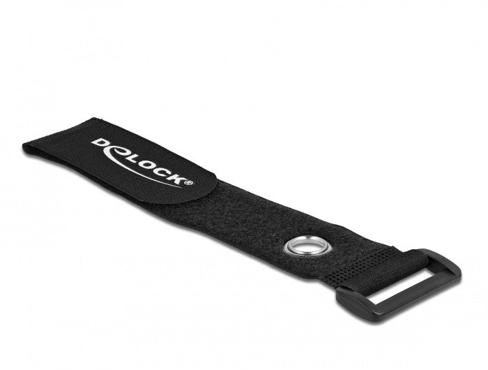 DeLOCK Klettkabelbinder 280×38 mm, 3er-Pack – schwarz