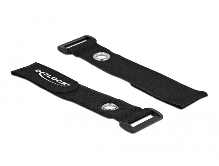 DeLOCK Klettkabelbinder, 150×20 mm, 5 Stk. – schwarz