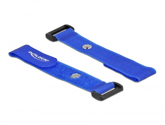 DeLOCK Klettkabelbinder 190×25 mm, 5er-Pack – Blau