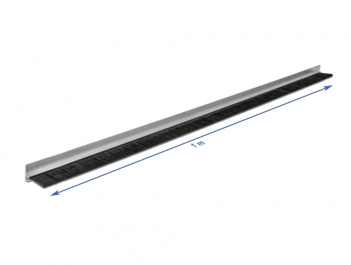 DeLOCK Bürstenstreifen Alu-Profil (gewinkelt) – Silber, 40 mm × 1 m