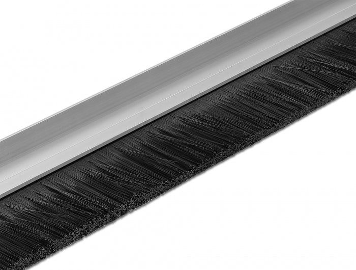 DeLOCK Bürstenstreifen Alu-Profil (gewinkelt) – Silber, 40 mm × 1 m