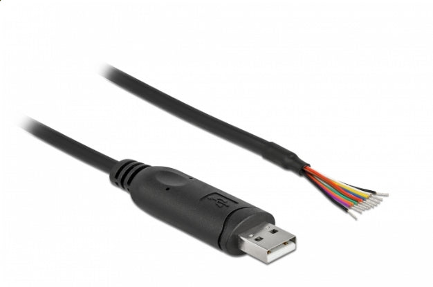 DeLOCK Adapterkabel USB-A zu RS-232 – USB 2.0 (480 Mbit/s), 1 m, Schwarz