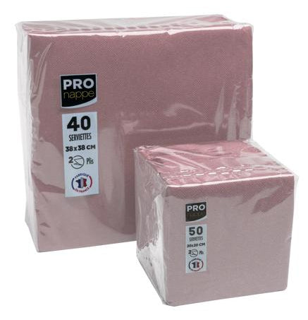 PRONAPPE PRO nappe Servietten altrosa – 20 × 20 cm, 2-lagig – 50 Stück