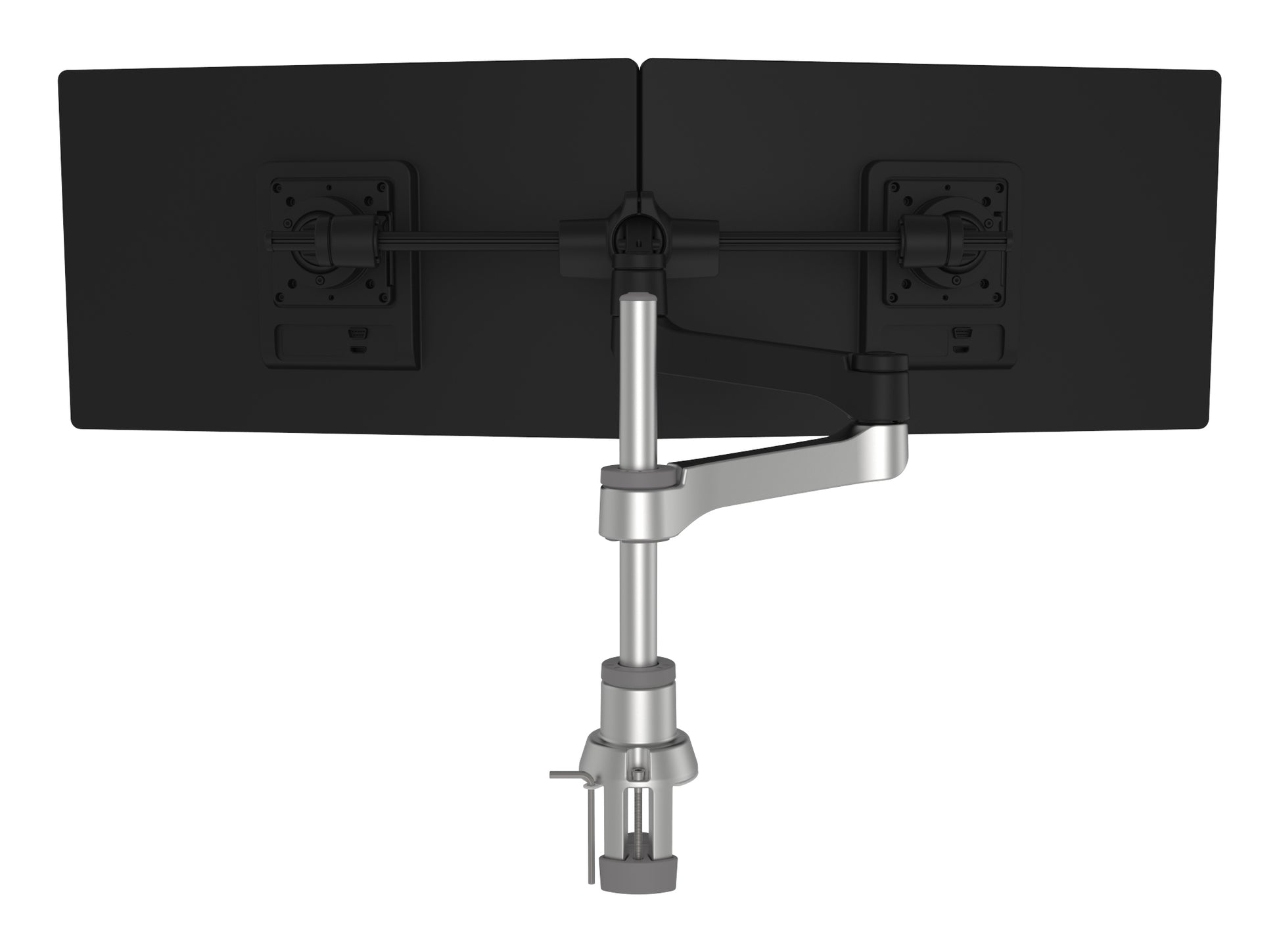 R-Go Tools Zepher C2 Smartbar – Monitorarm, Dual, 8 kg, Schwarz/Silber