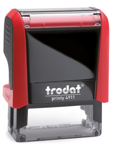 Trodat Printy 4911 – Selbstfärbender Wortstempel, Text Erledigt, Deutsch – Abdruck 38 × 14 mm – rot