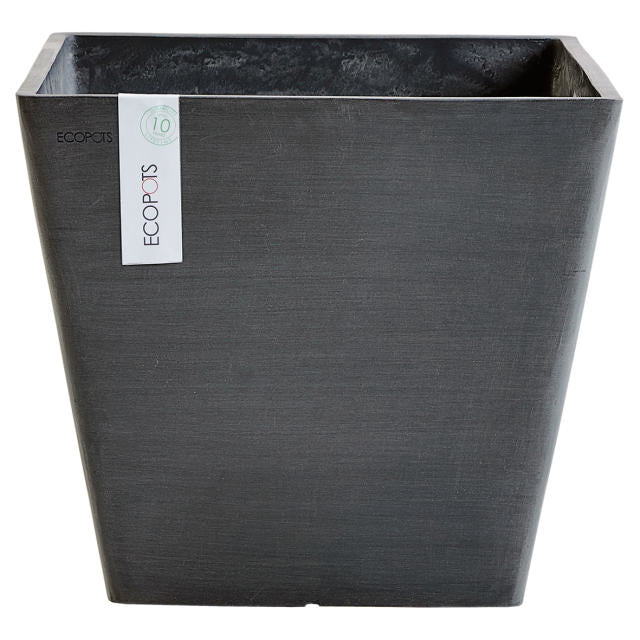 Permapack Ecopots Rotterdam Topfpflanzer – 20 × 17,5 × 20 cm – Recycling-Kunststoff, Dunkelgrau