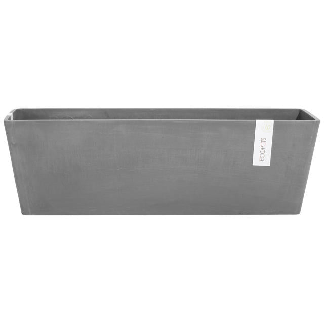 Permapack Ecopots Topfpflanzer – 55 × 17 × 17 cm, 12 l – Recycling-Kunststoff, Grau
