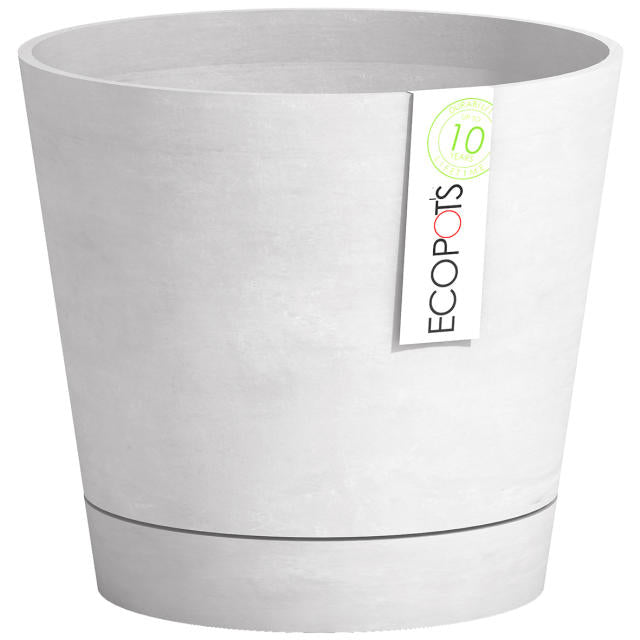 Permapack Venice Pflanztopf – Ø 30 × 26 cm, 10 l – Recycling-Kunststoff, Hellgrau
