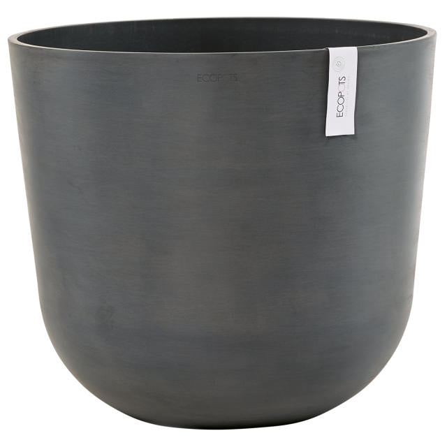 Permapack Ecopots Pflanzentopf Oslo 45 – Ø 45 × 39,2 cm – Recycling-Kunststoff, Dunkelgrau