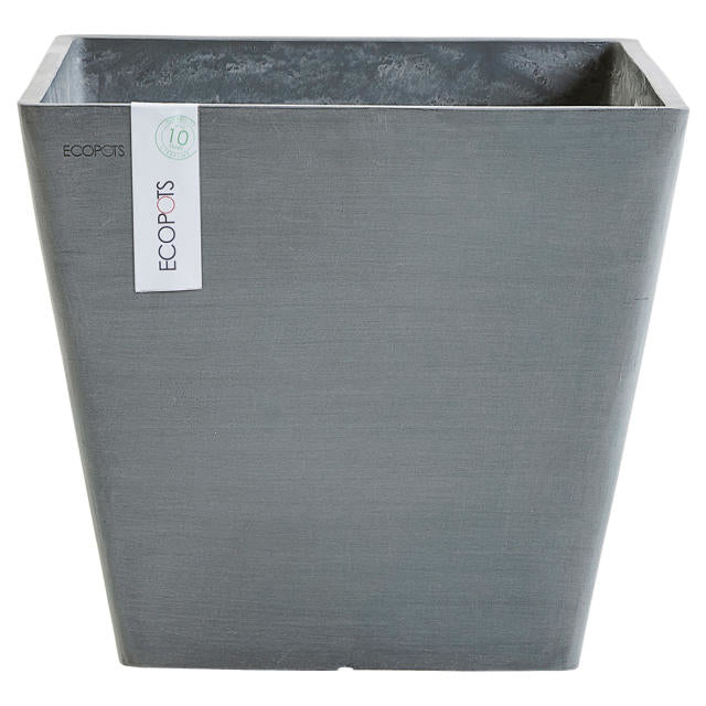 Permapack Ecopots Rotterdam Pflanzentopf – 30 × 26 × 30 cm – Recycling-Kunststoff, Grau