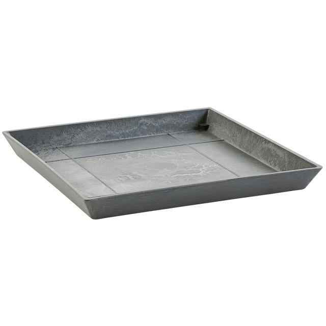 Permapack Ecopots Untersetzer – 18 × 18 × 2,5 cm – Recycling-Kunststoff, Grau