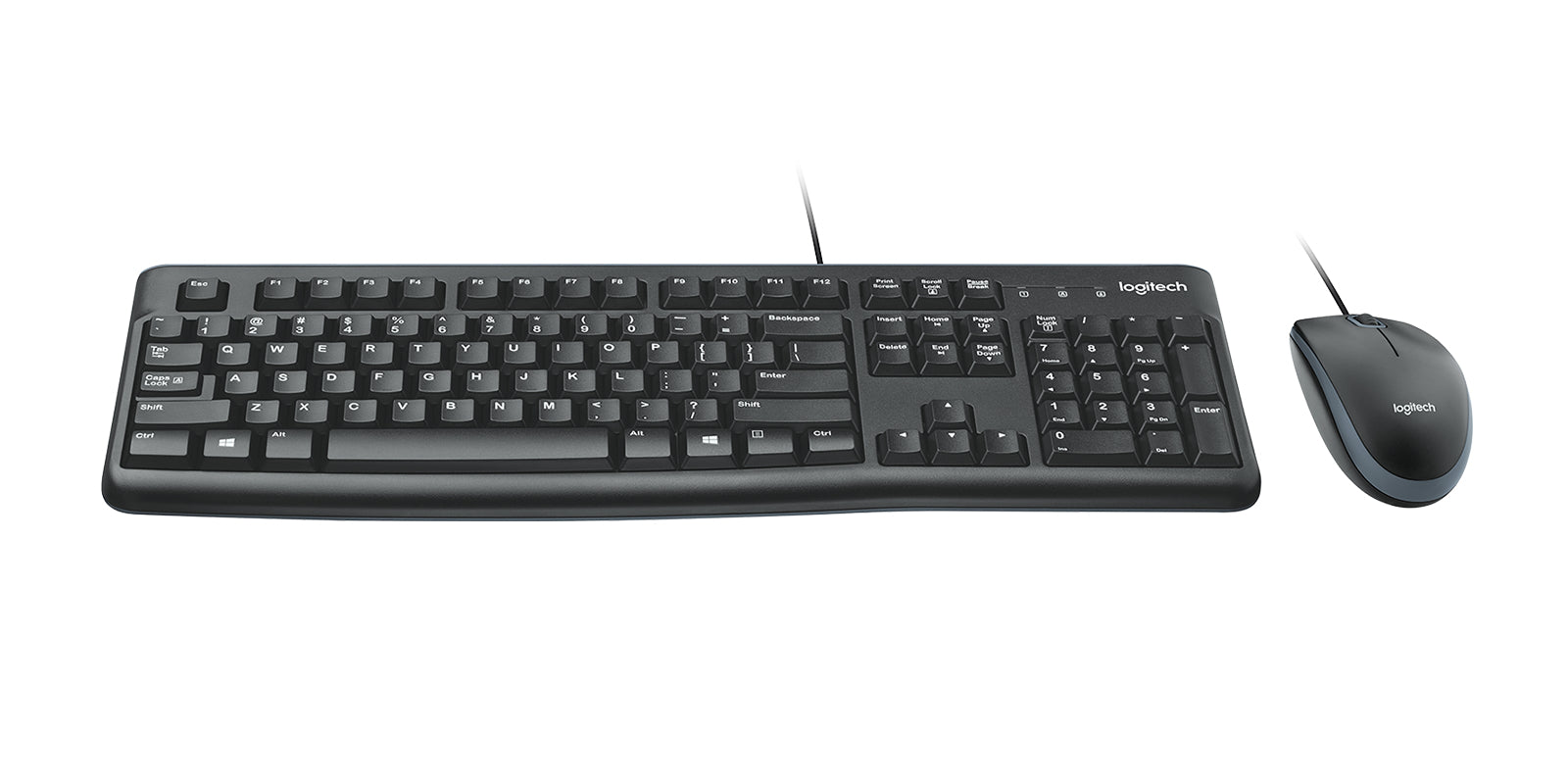 Logitech MK120 – Tastatur-Maus-Set – kabelgebunden – QWERTY (US-INT) – spritzwassergeschützt – Schwarz