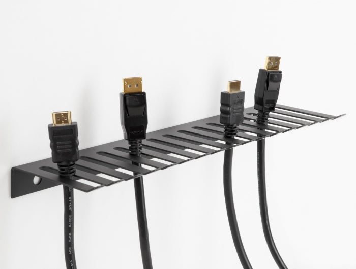 DeLOCK Kabelhalter, Metall, Wandmontage, für Kabel Ø bis 8 mm – Grau
