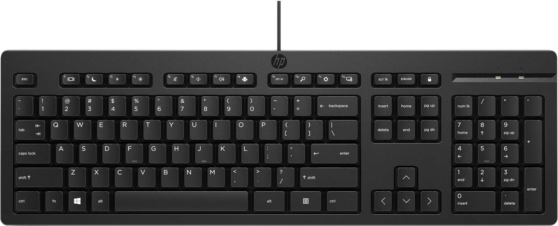 HP 125 – Tastatur – Membran – kabelgebunden (USB) – QWERTY (US-INT) – Schwarz