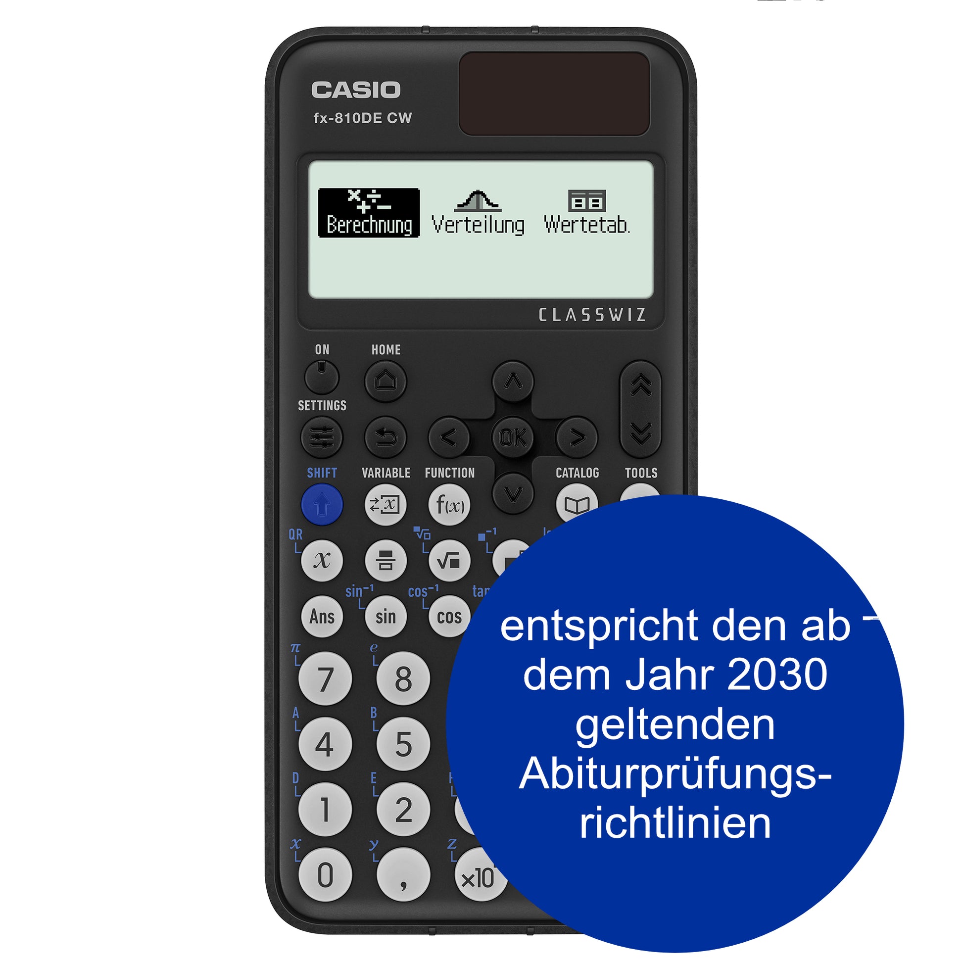 Casio Wissenschaftlicher Taschenrechner FX-810DE – 12-stellig – Solar/Batterie – Schwarz