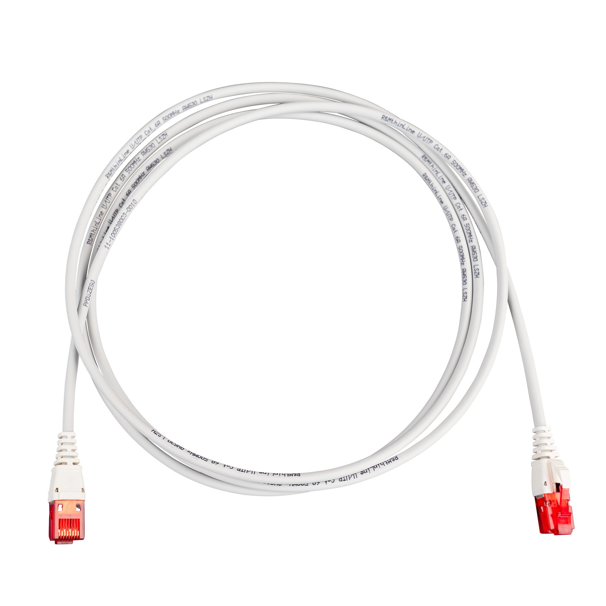 R&M Thin-Line Patchkabel – Cat 6A U/UTP, 2 m, Grau, LSZH, RJ-45