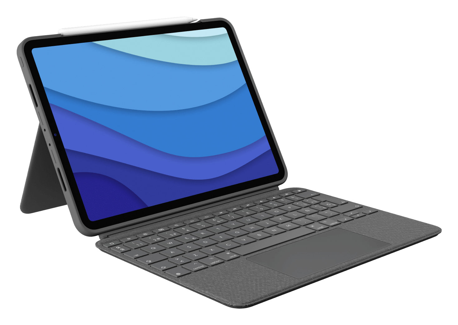 Logitech Combo Touch – Tastatur, ES-Layout (ES), mit Touchpad, Grau – für iPad Pro 11"