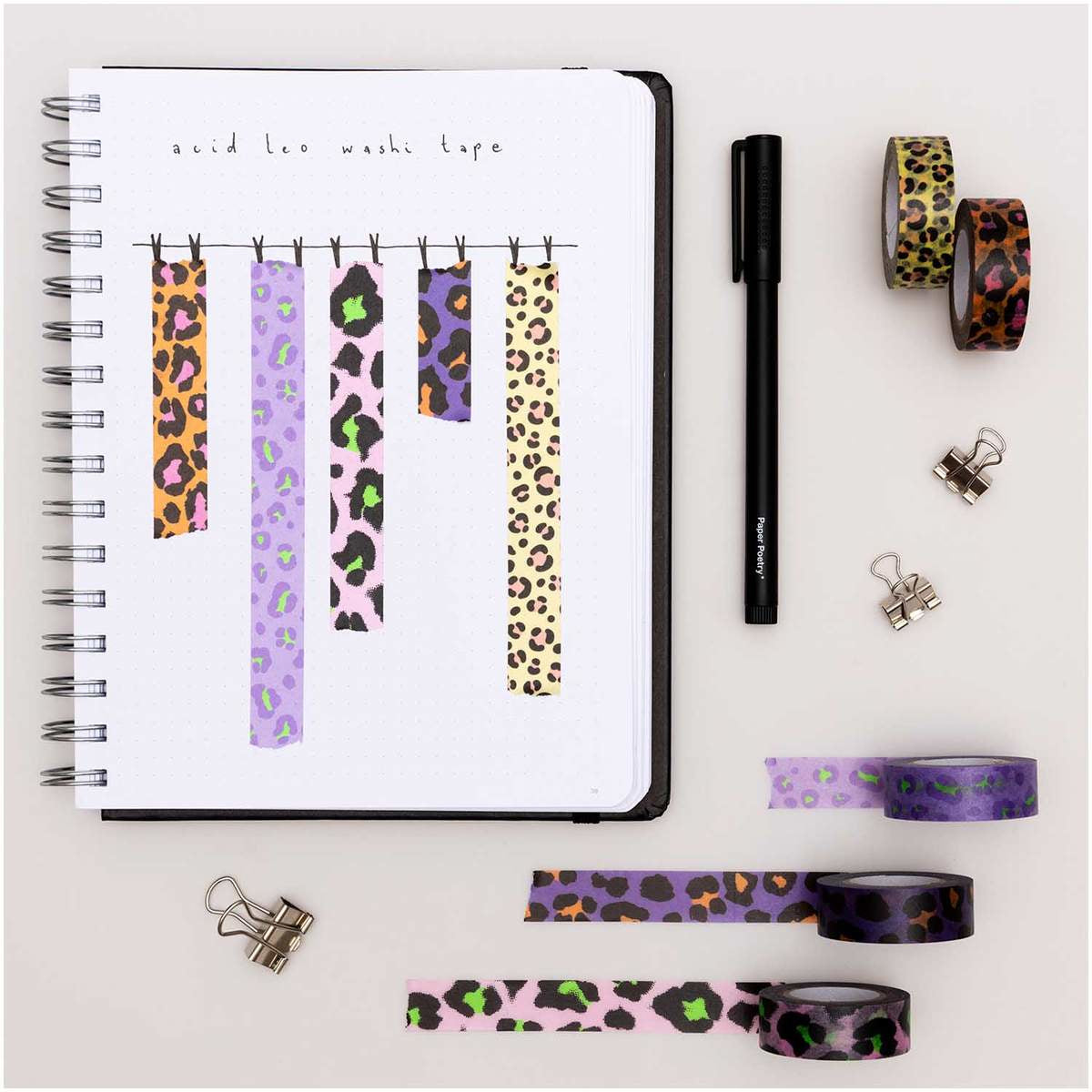 Rico Design Washi Tape – 15 mm × 10 m, mehrfarbig, 5 Stück